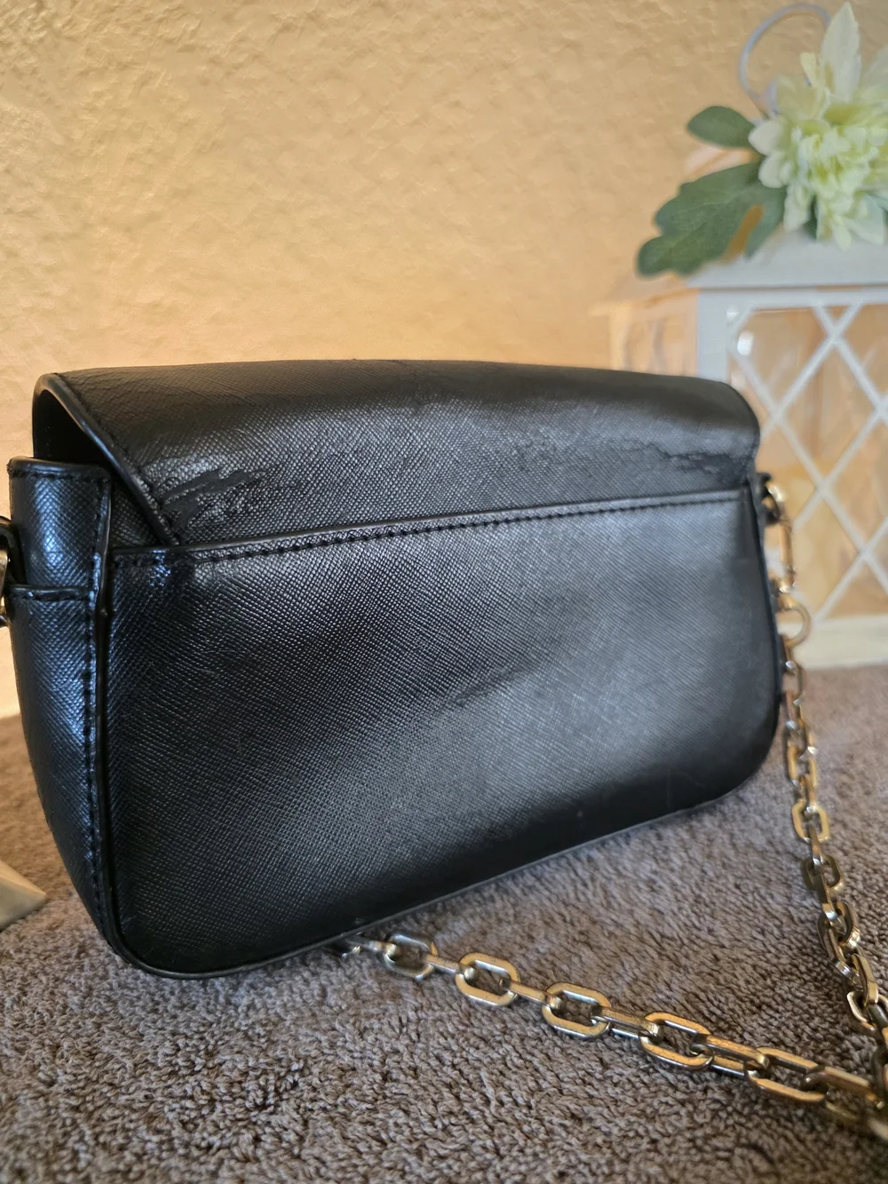 Tory Burch Black Leather Chain-Accent Crossbody